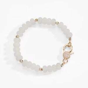 Alex and Ani White Jade Carabiner Bracelet